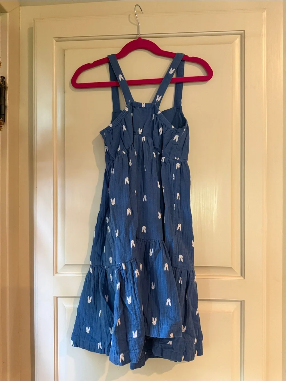 Hanna Andersson Blue Bunny Print Tiered Sundress